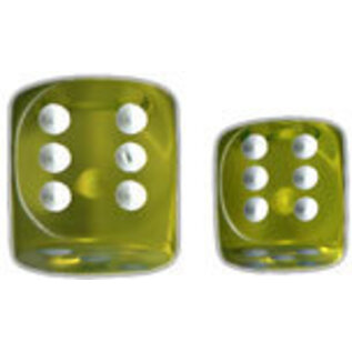 Chessex Dice: D6 16mm - Translucent Yellow / White
