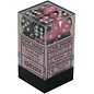 Chessex Dice - Gemini: 16mm D6  Black Pink/White (12)
