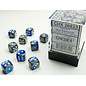 Chessex Dice - Gemini 3: 12mm D6 Blue Silver/White (36)