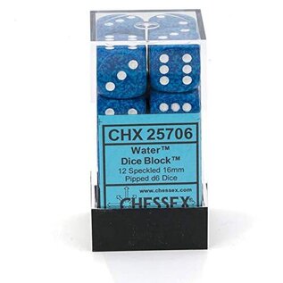 Chessex Dice - D6 16mm Speckled Water (12)