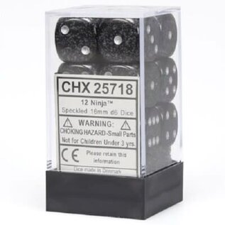 Chessex Dice - D6 16mm Speckled Ninja (12)