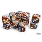 Chessex Dice - Gemini: 16mm D6 Copper Steel / White (12)