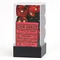 Chessex Dice - Scarab: 16mm D6 Scarlet / Gold (12)