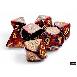 Chessex Dice: 7ct Mega-Hedral - Scarab Blue Blood / Gold
