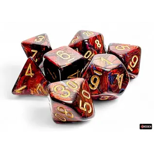 Chessex Dice: 7ct Mega-Hedral - Scarab Blue Blood / Gold