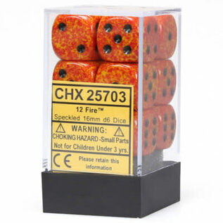 Chessex Dice - D6 16mm Speckled Fire (12)