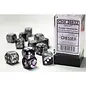 Chessex Dice - Gemini: 16mm D6 Purple Steel/White (12)