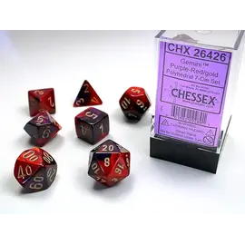 Chessex Dice - Gemini: Poly Purple Red / Gold (7)