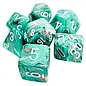 Chessex Dice: Jumbo Poly 7 Set - Marble Copper / White