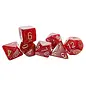 Chessex Dice: Jumbo Poly 7 Set - Glitter Ruby / Gold