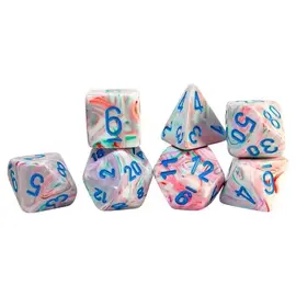 Chessex Dice: Jumbo Poly 7 Set - Festive Popart / Blue