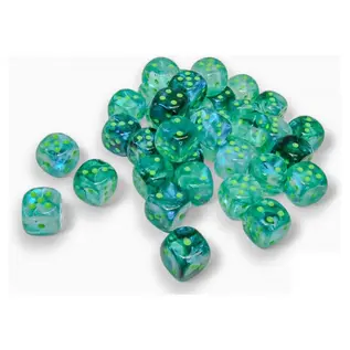 Chessex Dice - Borealis: D6 12mm Luminary Kelp / Light Green (36)