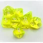 Chessex Dice - Translucent Poly Neon Yellow / White (7)