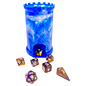 Hymgho Premium Gaming Pocket Citadel Mini Dice Tower: Blue with White (with Mini Dice)