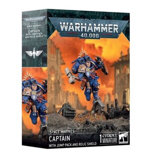 Games Workshop Warhammer 40K: Space Marines - Captain w/ Jump Pack and Relic Shield