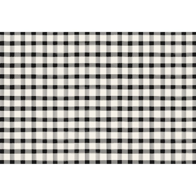 Black Painted Check Paper Placemat