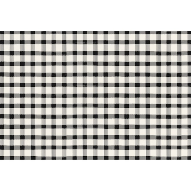 Black Painted Check Paper Placemat