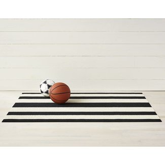 Bold Stripe Doormat  Black White