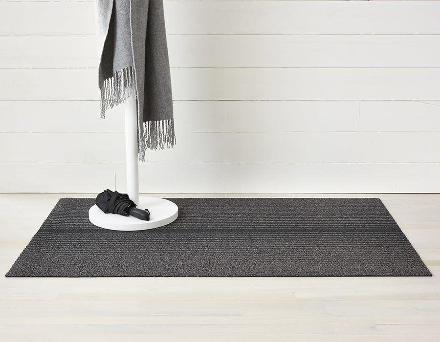 Block Stripe shag taupe utility mat - urbAna