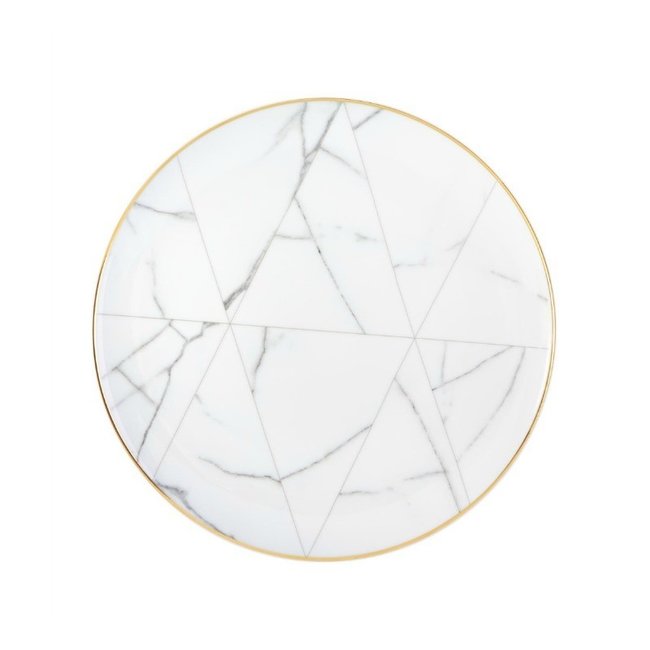 Carrara White Marble Dinner Plate