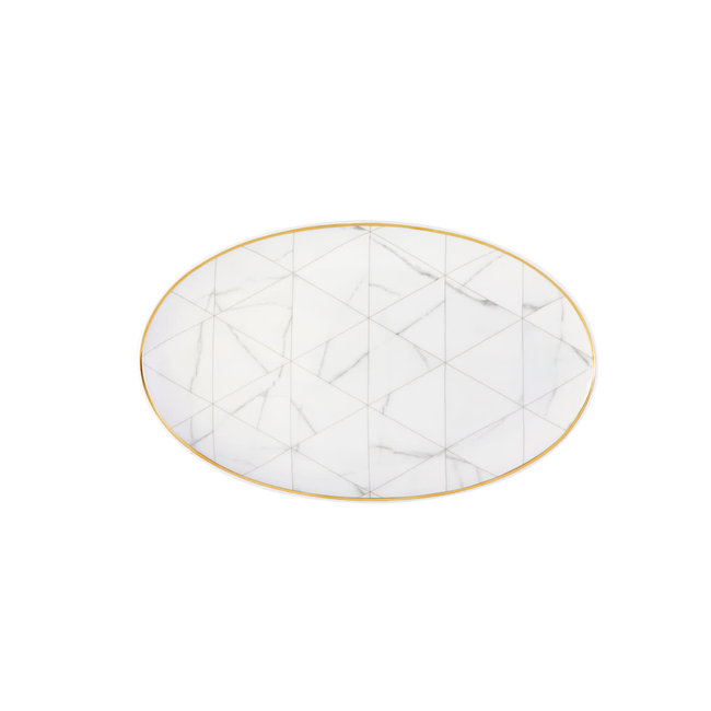 Carrara White Marble Oval Platter Small