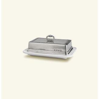 Match Convivio Double Butter Dish with Cover, White