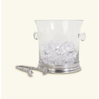 Crystal Ice Bucket with Handles and Tongs