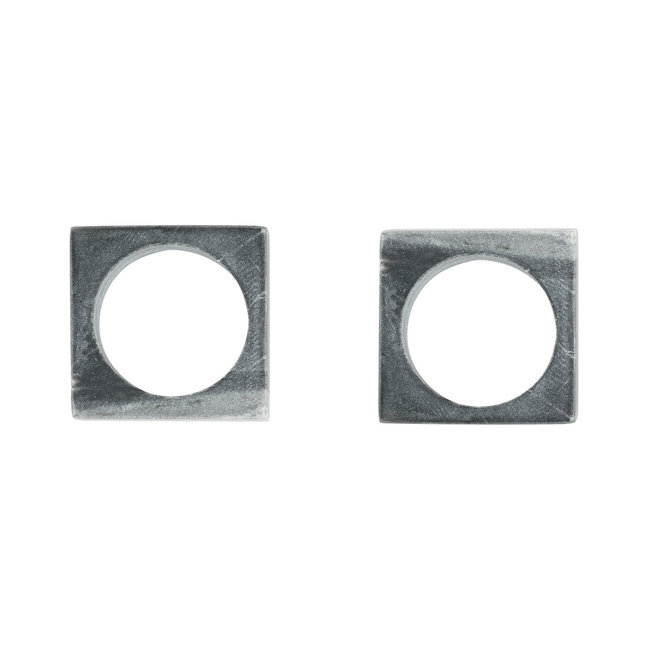 Modernist Napkin Rings Gray Marble S/2