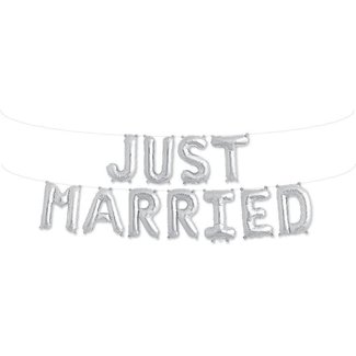 Just Married Kit Silver Balloon