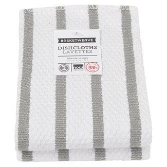 Basketweave London Gray Tea Towel