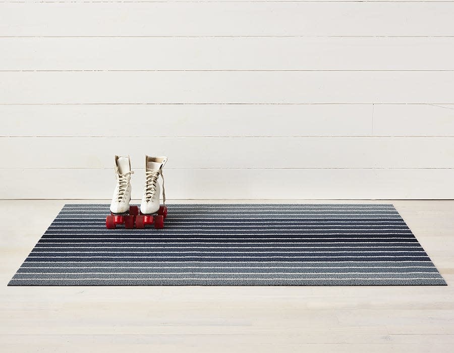 Block Stripe shag taupe utility mat - urbAna