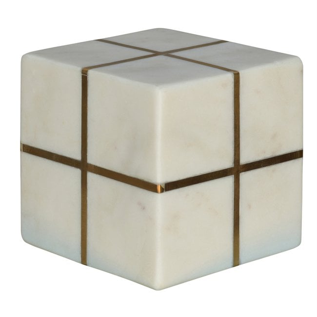 Aperture Cube Brass Marble