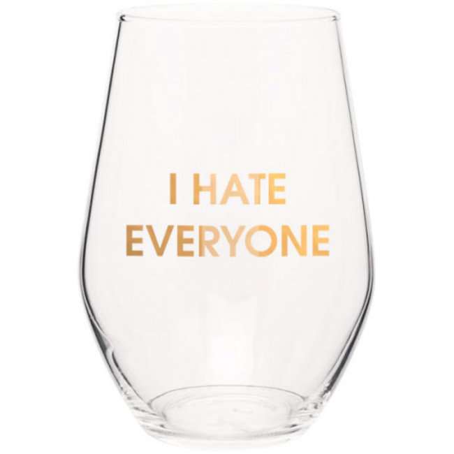 Hate Everyone Wine Glass