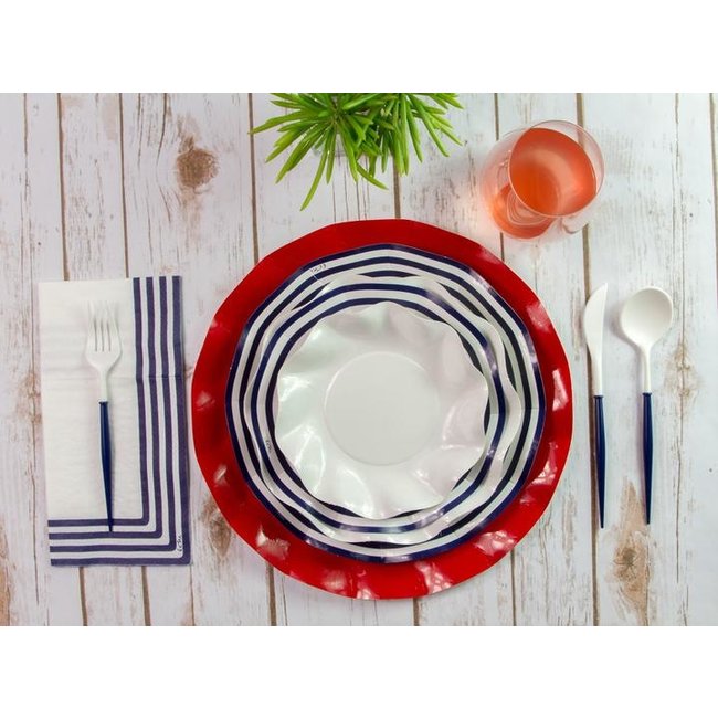 White & Navy Cutlery 24pc.