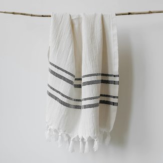 Haley Turkish Cotton/Bamboo Hand Towel Two Stripe