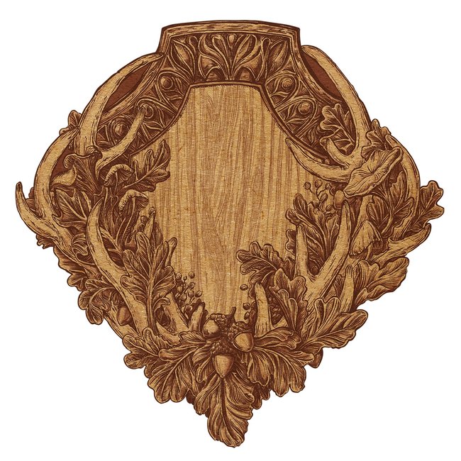 Die Cut Oak & Antler Crest Paper Placemat