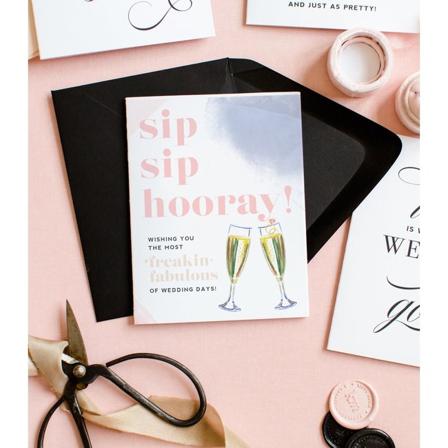 Sip Sip Hooray Wedding Card