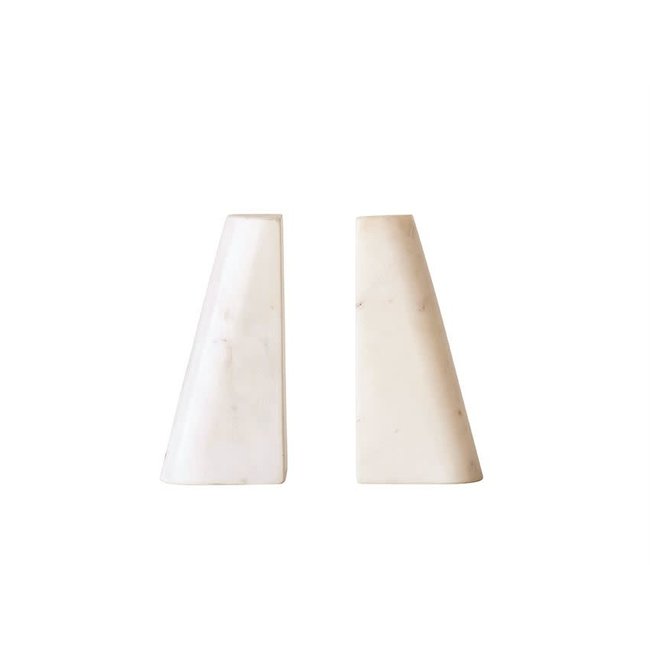 Marble Bookends White S/2