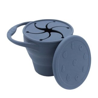 Silicone Collapsible Snack Cup  Navy