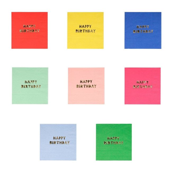 Meri Meri Happy Birthday Sm Napkins Multi