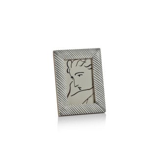 White Bone Frame w/Black Engraving 4x6