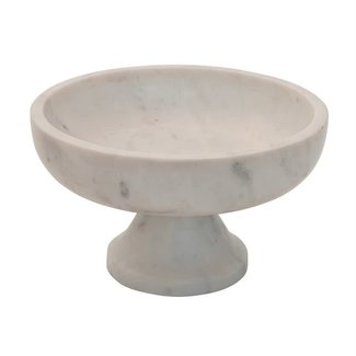 Marble Footed Bowl, White