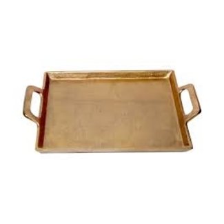 BIDK Home Brass Tray w/Handles 10x14"