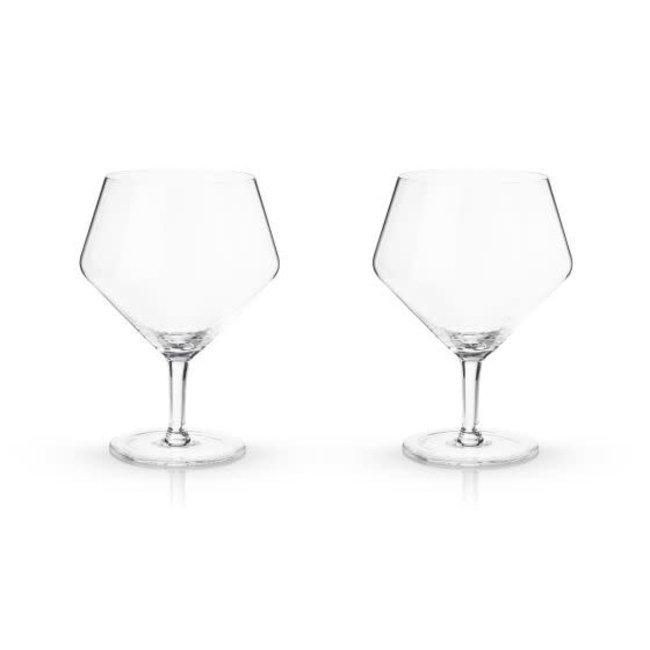 Angled crystal gin & tonic glass