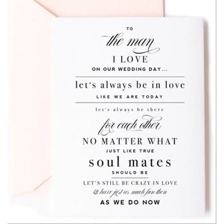 To the man I love on our wedding Day Card