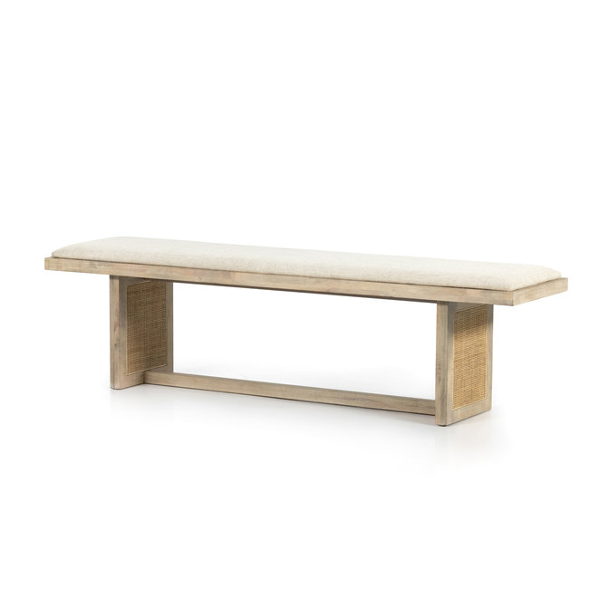 Clarita Dining Bench - White Wash Mango