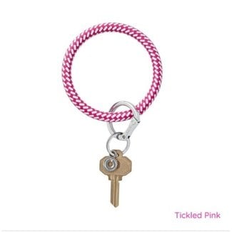Leather Big O Key Ring - tickled pink