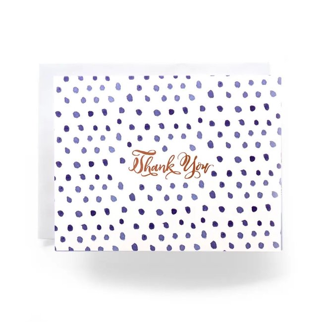 Blue Dot Thank You Greeting Card (Box Set of 8)