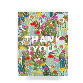 Boxed Cactus Explosion Thank You Greeting Card
