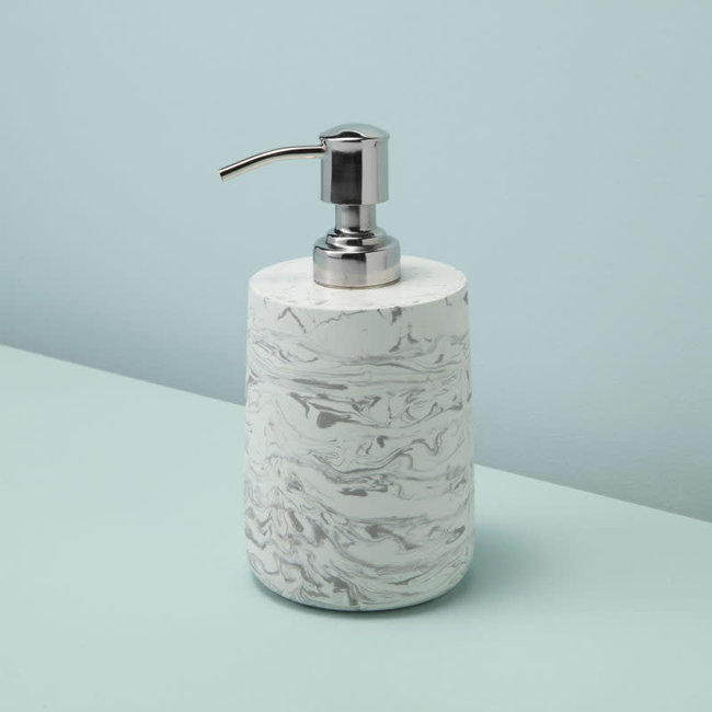 Marbled Cement Soap Dispenser, Grey